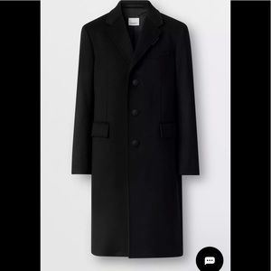 Burberry button detail wool cashmere tailored coat